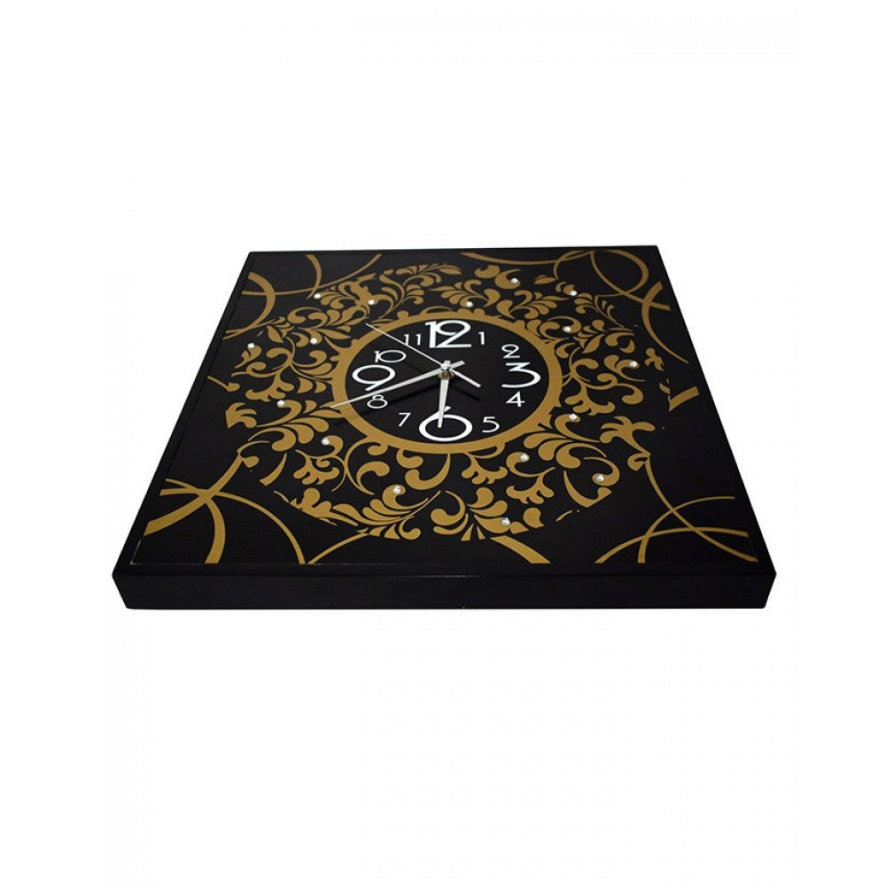 Modern funky black brown wall clock