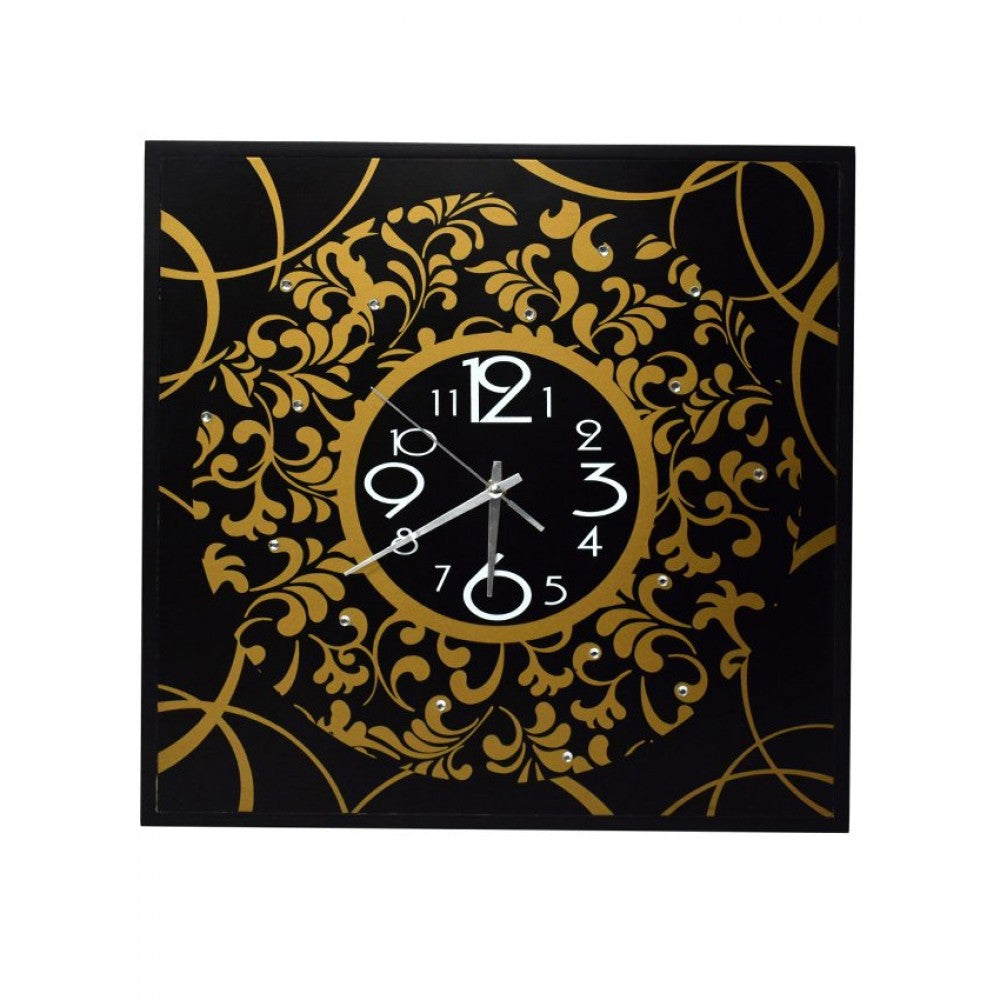 Modern funky black brown wall clock