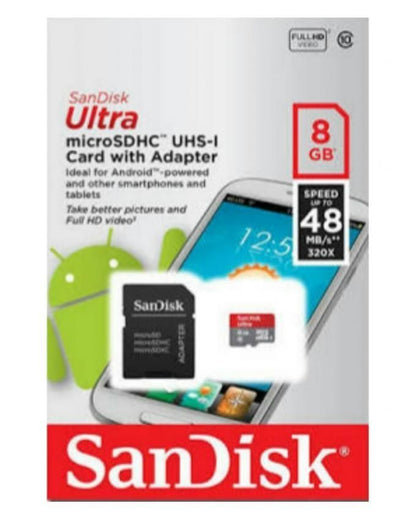 Sandisk ultra microsdhc 8gb card