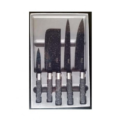 Set of 5 - non stick knife set - black