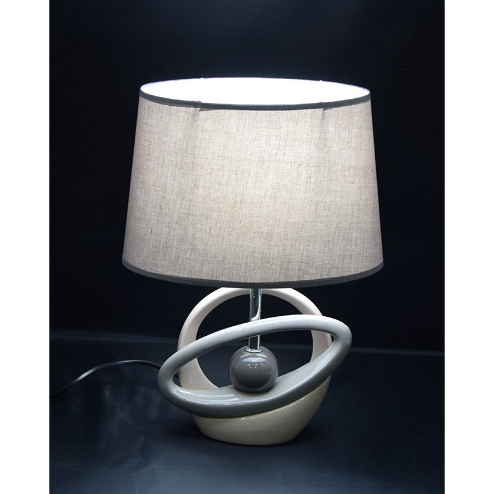 Side table ceramic lamps - circle - light grey
