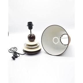 Side table ceramic lamps - plates - brown