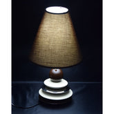 Side table ceramic lamps - plates - brown