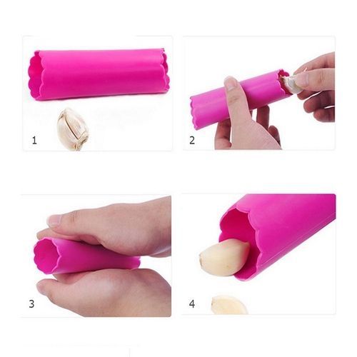 Silicone garlic peeler