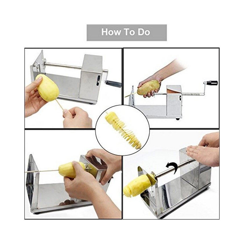 Spiral potato cutter stainless steel body silver