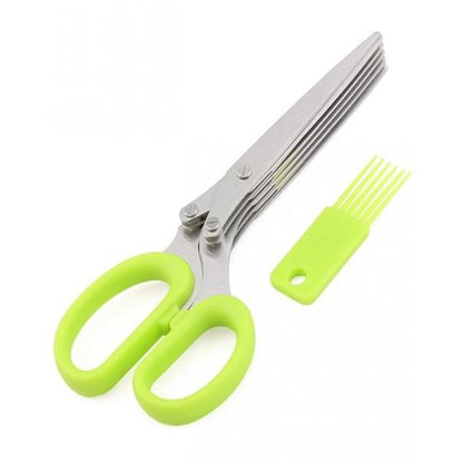 Stainless steel fruit vegetable 5 blade herb scissors