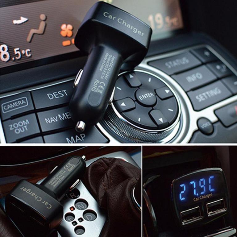 Car usb socket -dual usb charger adapter voltage tester