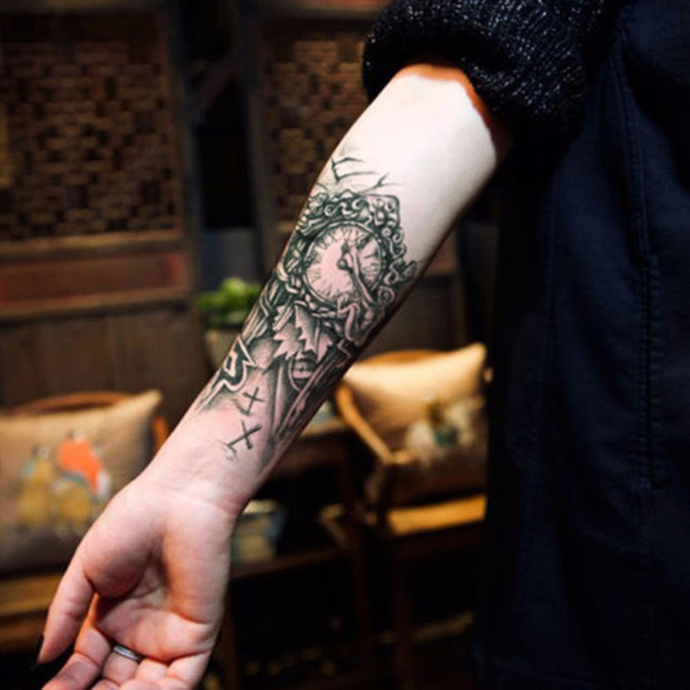 3d chest clock temporary tattoos
