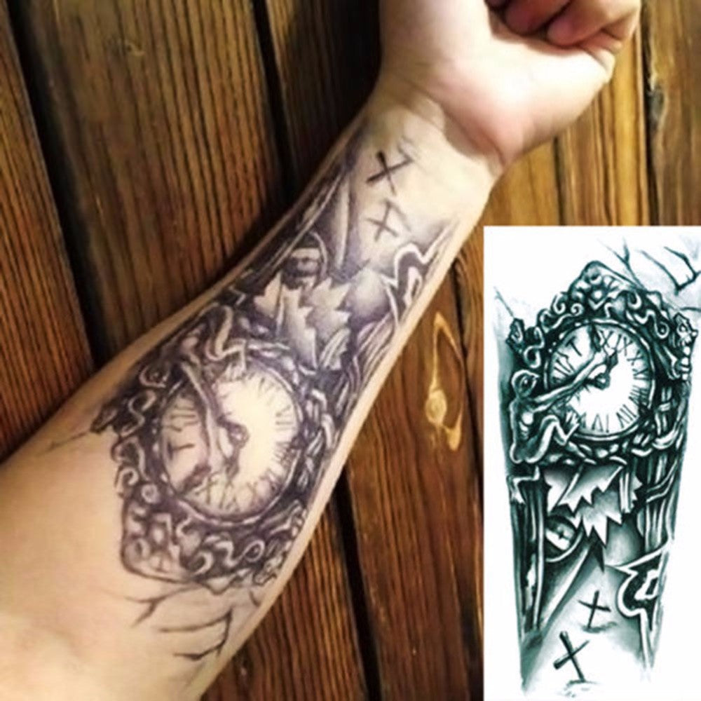 3d chest clock temporary tattoos