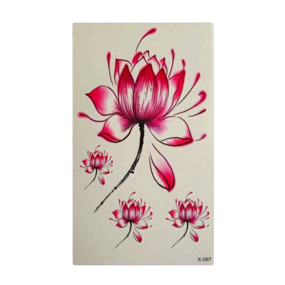 Temporary body art lotus flower tattoo