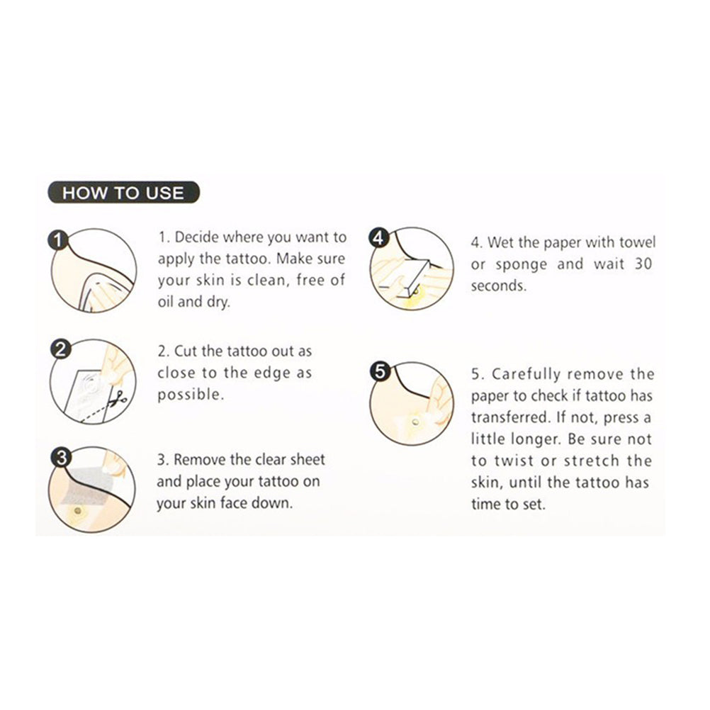 Feather wing english alphabet moon pattern waterproof tattoo