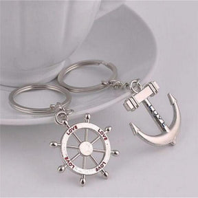 1 pair anchor key ring metal