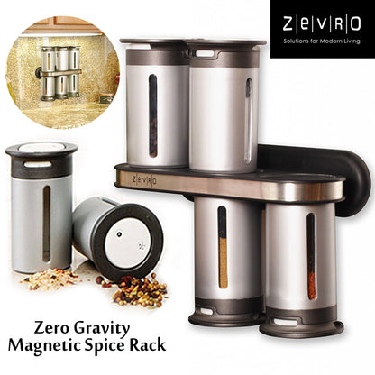 Zero gravity wall mounted magnetic spice rack