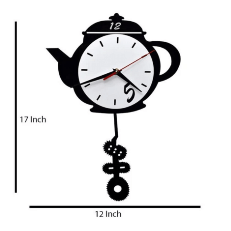 Tea kettle shaped wall clock