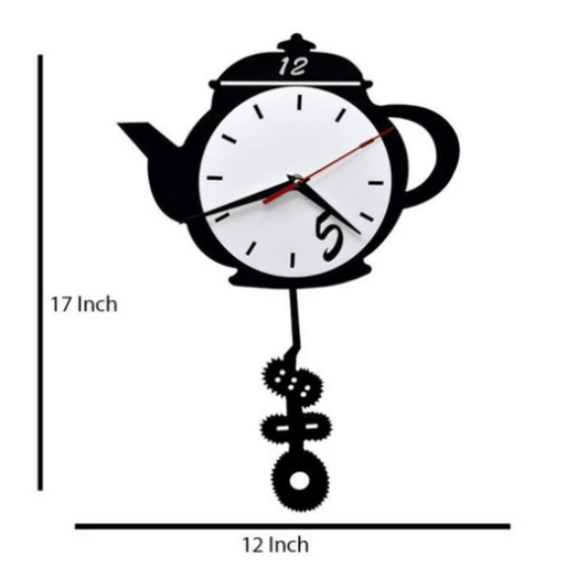 Tea kettle shaped wall clock