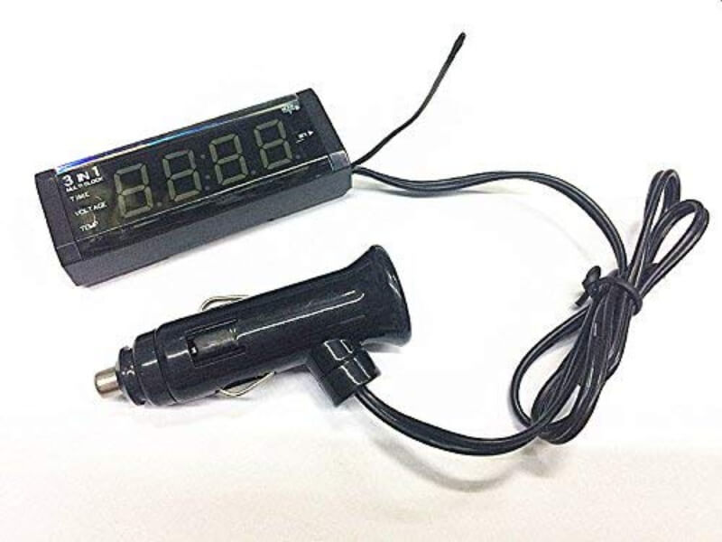 3 in 1 car digital clock with volt and amp