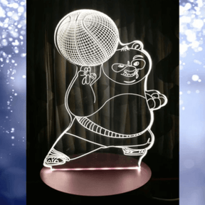 Kung-fu panda 3d acrylic lamp with plastic base