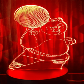 Kung-fu panda 3d acrylic lamp with plastic base