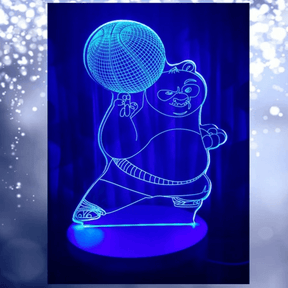 Kung-fu panda 3d acrylic lamp with plastic base