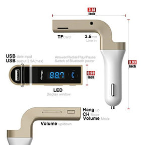 Lcd bluetooth car kit mp3 player fm transmitter usb charger