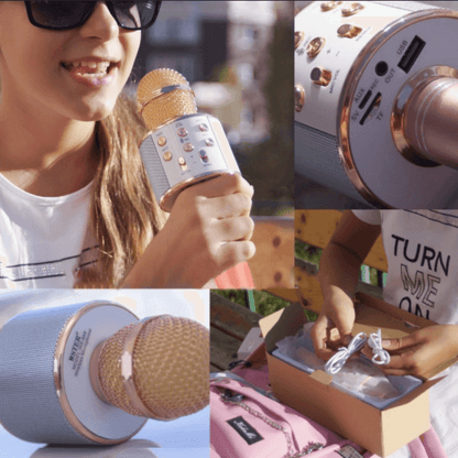 Wireless karaoke mic with speaker