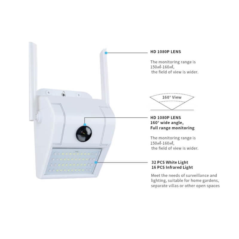 Wall lamp 1080p hd wifi camera