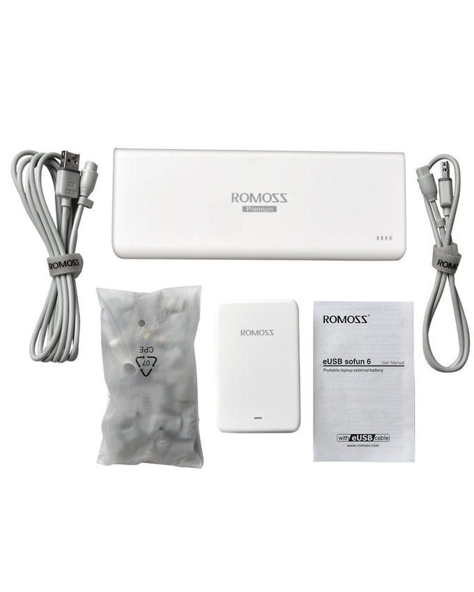 Romoss laptop power bank eusb sofun 9 23400mah