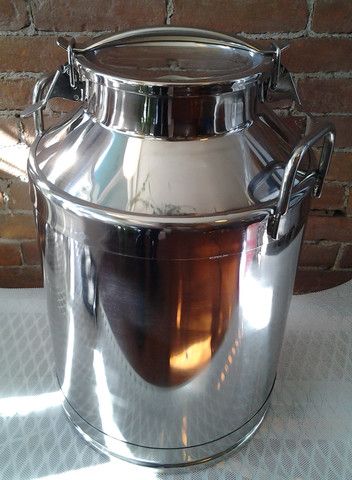 Stainless steel milk can with lid silver(9 liter)