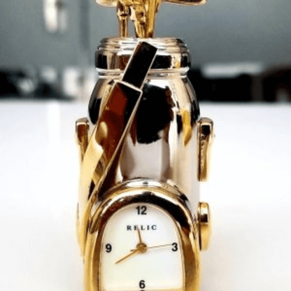 Fossil brand antique golf bag clock - metal black