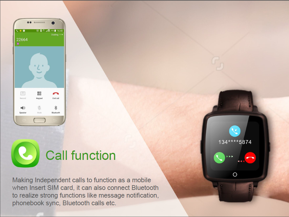 Get it mate gsm bluetooth smart mobile watch