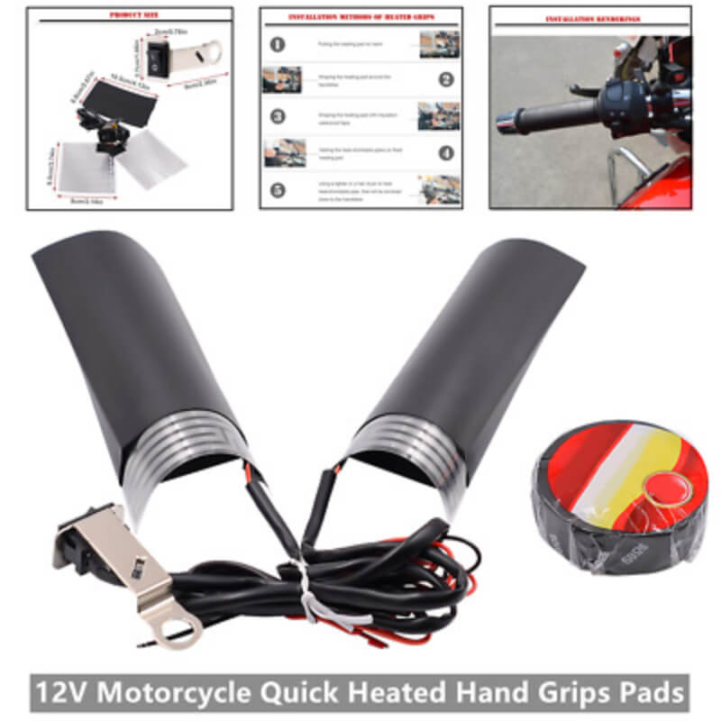 Heated handlebar motocycle grips kit pads for 12v
