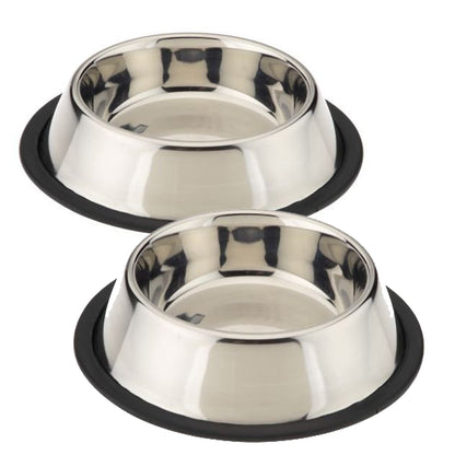 Stainless steel pet feeding bowl - large