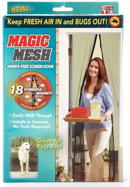 Magic mesh hands-free screen door