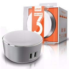 Ldnio a2208 soft touch led lamp with 2 usb port charger
