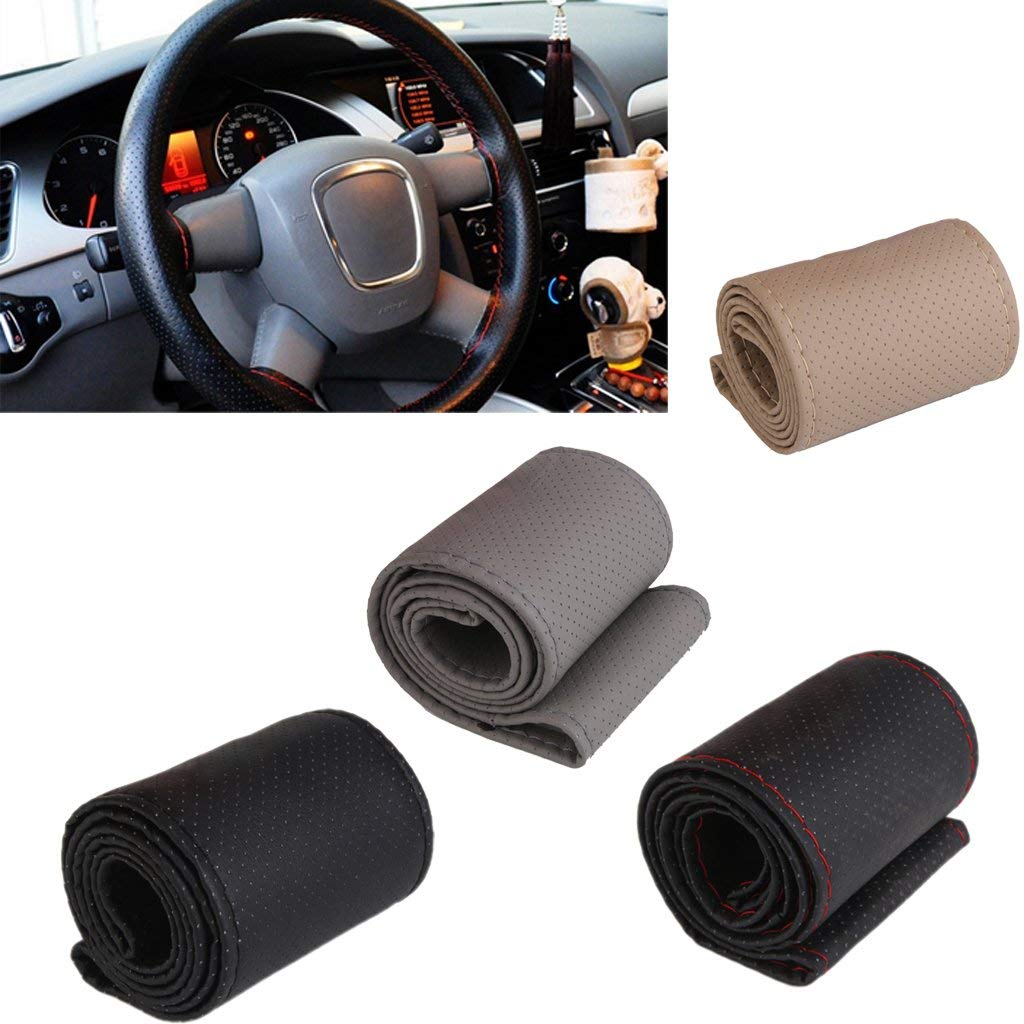 Car steering wheel cover with needles and thread auto
