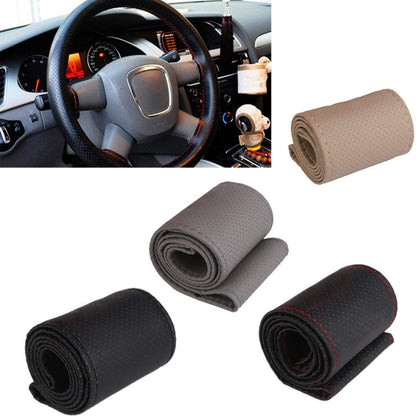 Car steering wheel cover with needles and thread auto