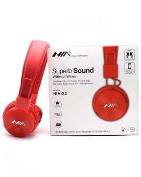 Nia x3 bluetooth wireless headphone red