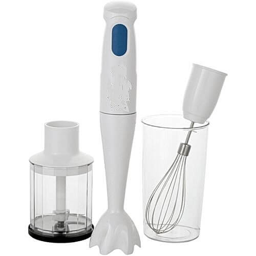 Electric hand blender - chopper food processor - white