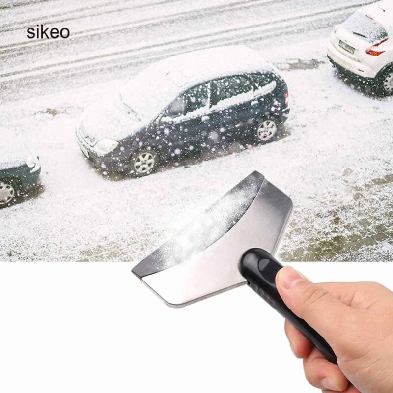 Portable winter car windshield snow scraper