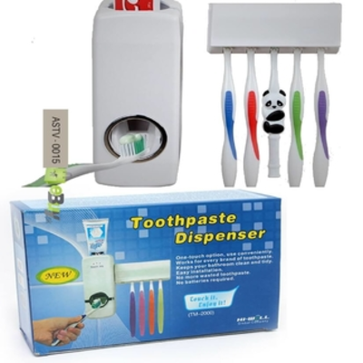 Tooth paste dispenser with tooth paste holder