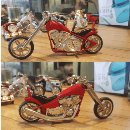 Fossil brand antique chopper bike clock _ metal red