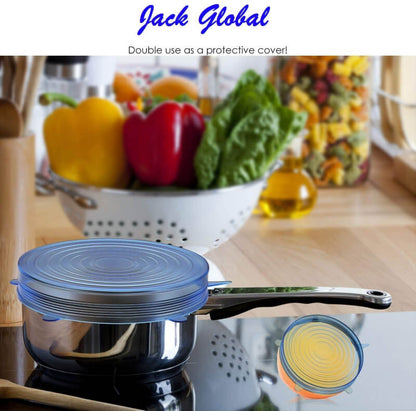 6 pieces silicone covers lids