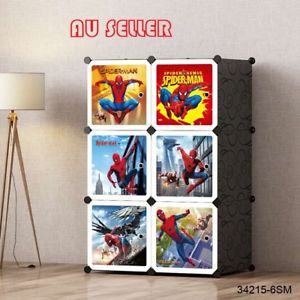 Spider man wardrobe organizer rack for kids - 6 cubes