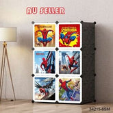 Spider man wardrobe organizer rack for kids - 6 cubes