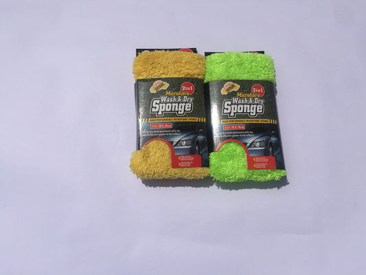 Car care microfiber wash & dry cleaning sponge pad