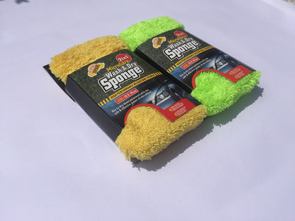 Car care microfiber wash & dry cleaning sponge pad