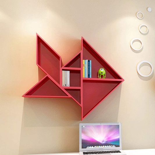 Tangram wooden wall book shelves