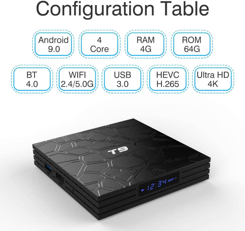 T9 android tv box 4gb ram 64gb rom
