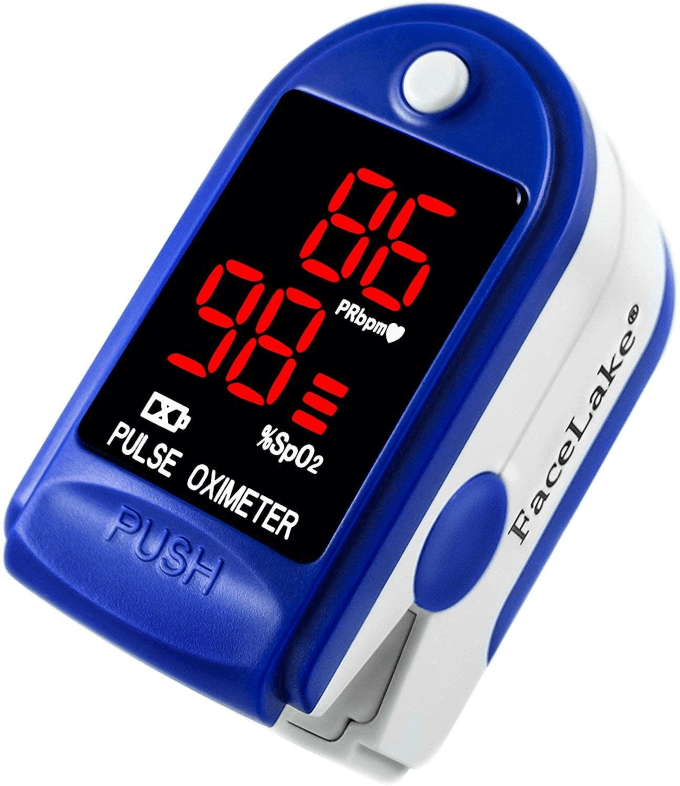 Finger pulse oximeter with led display