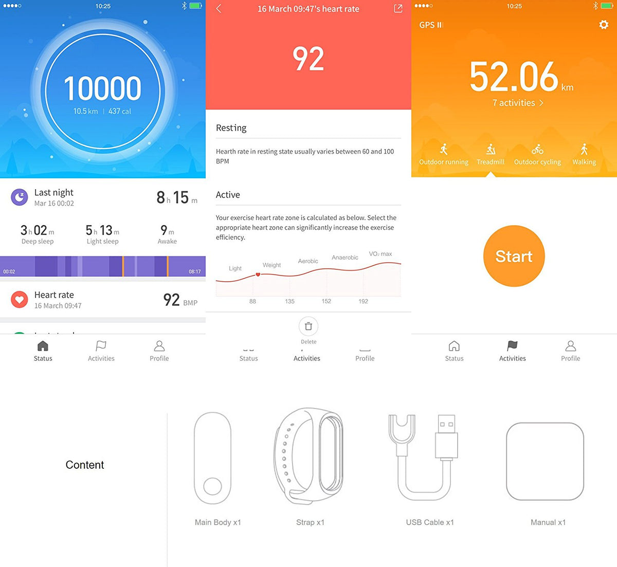 Mi band 3 waterproof smart band smart band